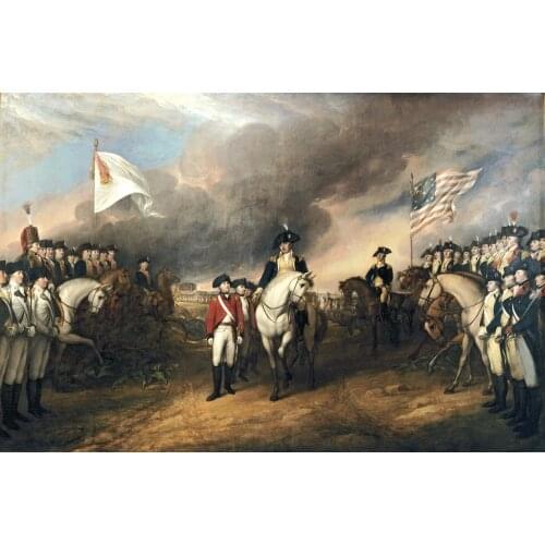 Wholesale oil painting # American Surrender of Cornwallis at Yorktown print oil painting on canvas -Free shipping