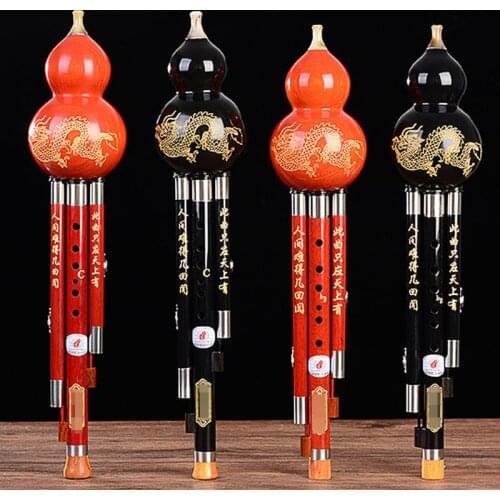 Great Sound High density sandalwood Cucurbit Instrument Ebony Music Playing Hulusi Professional Performance Flute