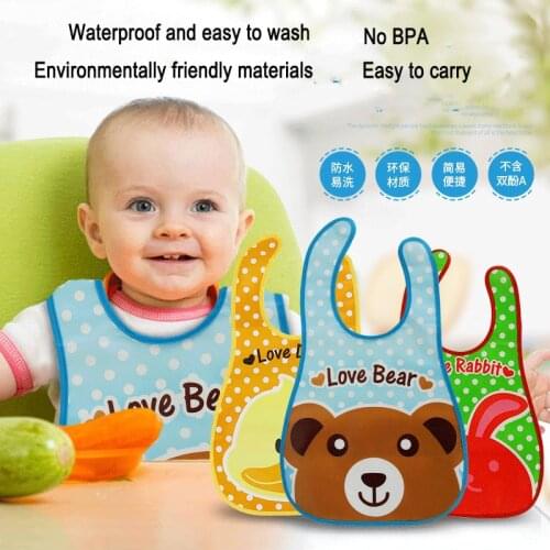 Baby Waterproof Bibs Plastic Bib With Pocket Newborn Saliva Towel Toddler Feeding Bib Burp Cloths For Boy Babies Drool Bib
