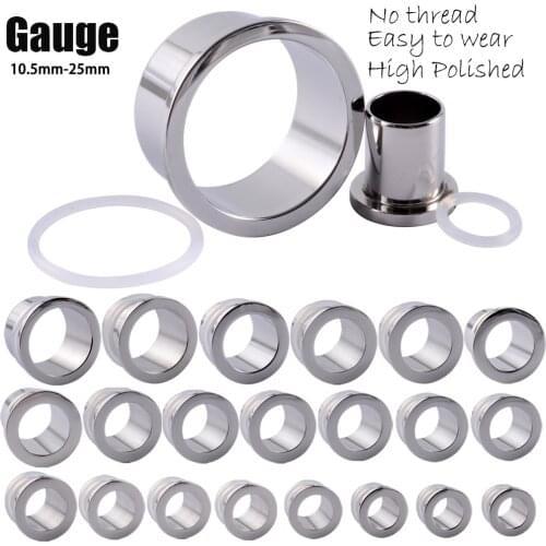 1PC 316L Surgical Steel Ear Taper Expander Stretching No Thread Ear Gauges Easy to Open Holes Ear Tunnel Plugs Piercing Jewelry