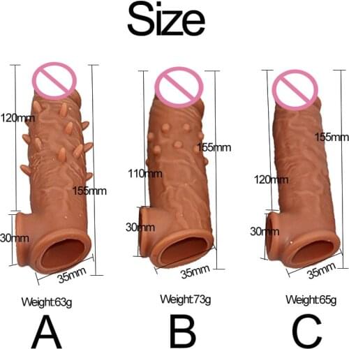 Realistic Penis Sleeve Extender Cock Sleeve Sex Toys for Couples Sextoys Dick Enlargement Delay Ejaculation Reusable Condom Men