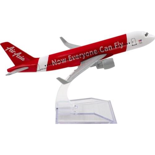1/400 Scale Alloy Aircraft Airbus a320 Air Asia 16cm Plane Model Toys Decoration Children Kids Gift for Collection