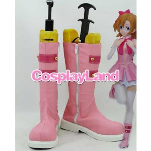 Customize Boots Love Live ! Start Dash!! Kousaka Honoka Pink Cosplay Boots Cosplay Costume Anime Party Shoes