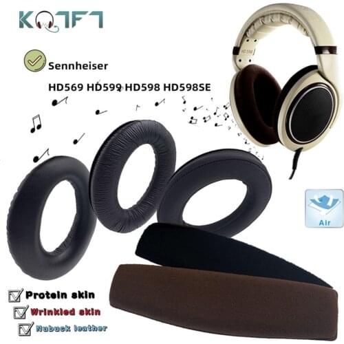 KQTFT Replacement EarPads Headband for Sennheiser HD569 HD599 HD598 HD598SE Universal Bumper Earmuff Cover Cushion