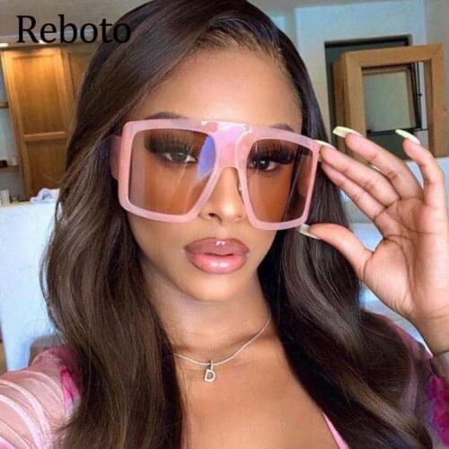 Pink Oversized Sunglasses For Women Classic Square Brand Clear Shades Vintage Big Frame Sun Glasses Female Oculos Feminino