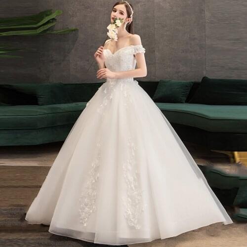 Wedding Dresses Illusion V-Neck Short Tulle Lace Appliques Sequined Embroidery Backless Off The Shoulder Women Bridal Gown G514
