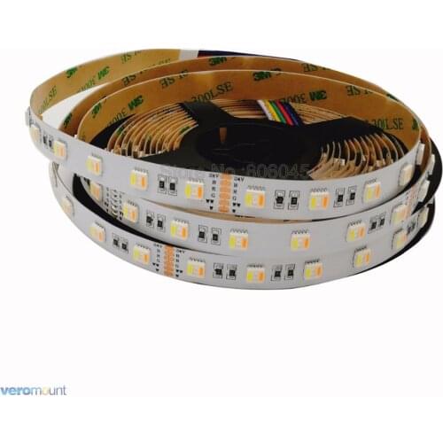 5m 12V 24V DC SMD 5050 RGBCCT LED Strip 60led/m RGB+White+Warm White 5 in 1 LED Chip Flexible Stripe Ribbon 12mm PCB IP20