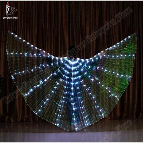 LED Isis Wing Belly Dancing lamp Props 360 Degrees Angle Wing Sticks Accessories Adults Stage Performance Unisex