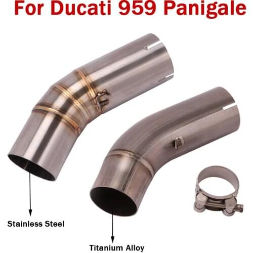 For Ducati 959 Panigale Exhaust System Pipe Middle Mid Tube Escape Connect Link Pipe Slip On 60.5mm Motorcycle