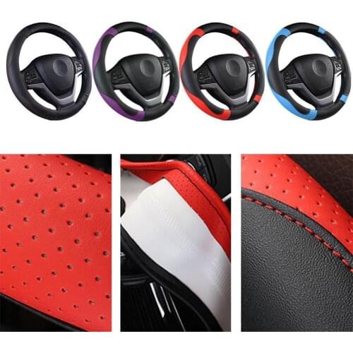 1pcs Universal Car Steering Wheel Cover PU Leather Steering Ring Wheel Inner Auto No Car Cover Accessories Elastic Sports O9U3