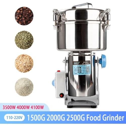 Electric Coffee Mill Grinder 304 Stainless Steel 4100W Powerful Beans Spices Nut Seed Coffee Bean 110V/220V