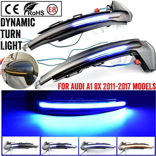 2pcs Dynamic LED Sequential Rear View Mirror Indicator Turn Signal Lights Blinker For Audi A1 8X 2011-2018 Car Led Light