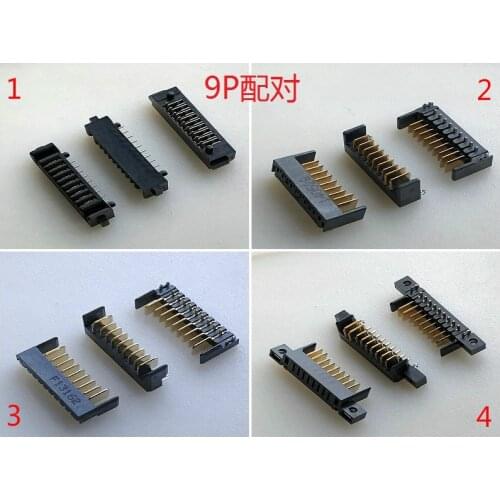 2PCS)Equipment notebook battery charging connector 2.0mm foot distance 9pin male female base pair