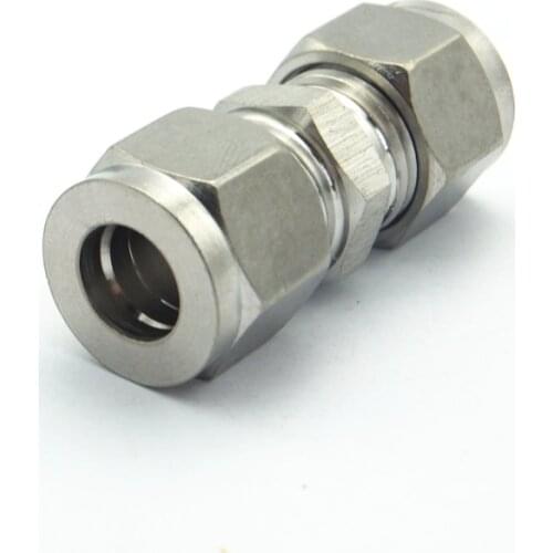 304 Stainless Steel 4mm 6mm 1/8" 1/4" 3/8" Double Ferrule Tube Pipe Fitting Union Connector Reducer For Water Oil Air
