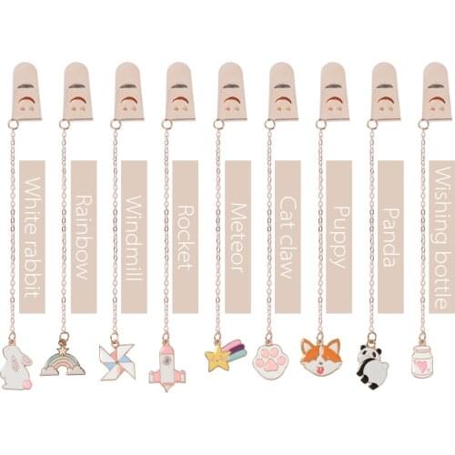 9 models Cartoon Character Bookmarks Metal Pagination Mark Cute Pendant Bookmark Marker Clip Stationery School Office Supplies