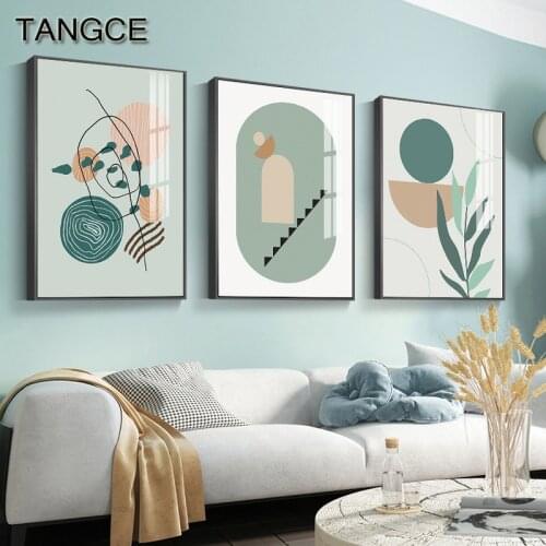 Abstract Single Line Art Leaves Painting Minimalist Wall Art Canvas Poster Print Nordic Picture for Bedroom Home Decoration