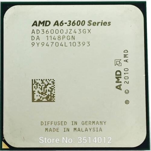 AMD A6-Series A6-3600 A6 3600 2.1 GHz Quad-Core CPU Processor AD3600OJZ43GX Socket FM1