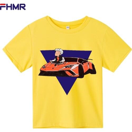 Childrens Merch A4 T Shirt Spring Summer Family Clothing Boys Lamba Print Fashion T-shirt Girls Casual Tee Tops comic clothes