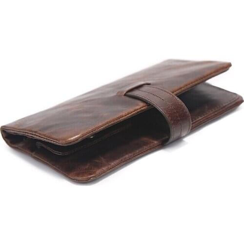 Oil wax leather long purse, multi - card, size: 19x9cm, pinepoxp bag