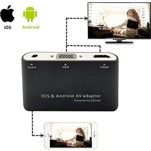 WECOM AV Adapter Converter Micro USB to HDMI/VGA/Auroid for Iphone Androiddio Dual Display Full HD 1080P Support IOS & Android