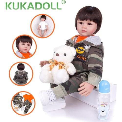 KUKADOLL 24 Inch 60cm Princess Lifelike Reborn Babies Dolls Cloth Body Bebe Reborn Baby Dolls Toys For Child Birthday Xmas Gifts
