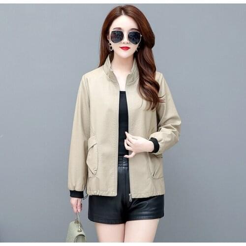 Large Size 4XL Motorcycle Leather Jacket Women New 2021 Spring Womens Leather Clothing Short Slim Autumn PU Female Leather Coat