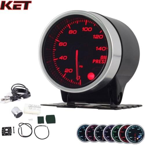 2 Inch 52MM Smoke Lens 0-140PSI Oil Pressure Gauge Oil Press Meter With Stepper Motor