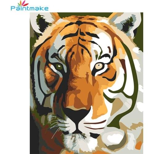 Paintmake DIY Paint By Numbers For Kids Adult Digital Oil Painting On Canvas Tiger Home Wall Art Decorative paintings