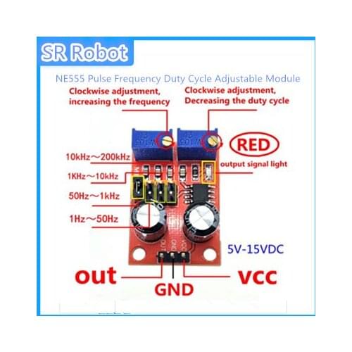 NE555 Pulse Frequency Duty Cycle Adjustable Module Square Wave Signal DIY Robot Toy Kit Stepping Motor Driver Part
