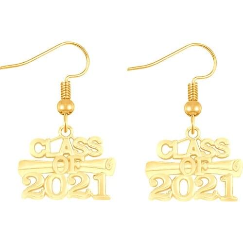 New 2021 school students class graduation charm earrings classmate reunion gifts souvenir jewelry eardrop
