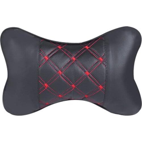 Car Seat Headrest Neck Head Support Faux Leather PP Cotton Soft Pillow Cushion Car interior accessories