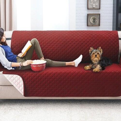 Water Resistance 1/3 Seats Sectional Quilted Sofa Cover Anti-Slip Couch Chair Protector Pad Pet Slipcovers Mat for Living Room