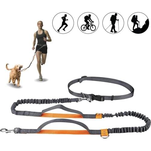 Dog Leash Hands Free Leash For Pet Running Walking Dogs Harness Collar Jogging Lead Adjustable Waist Leashes Traction Belt Rope