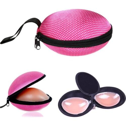 Silicone Invisible Chest Sticker Storgage Bag Travel Underwear Storage Bag Eggshell Bra Storage Box Breast Sticker Storage Bag