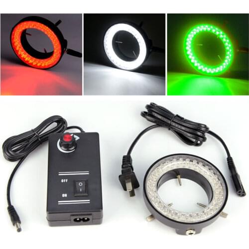 60 LED Optical Stereo Microscope Ring Light Source Light Lamp Brightness Adjustable Illuminating Multi-Color