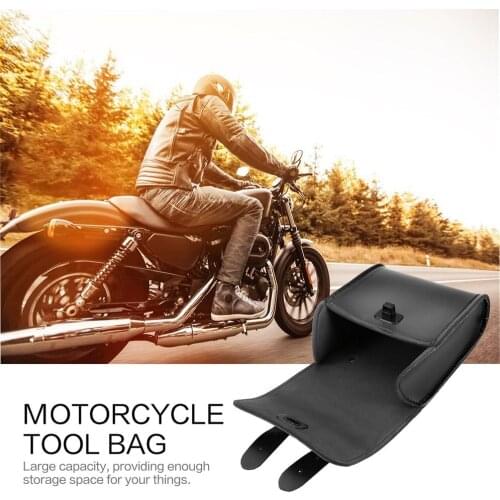 Universal Motorcycle Bike Front Handlebar Tool Bag Luggage Saddle Bag Synthetic Leather Universal Motorcycle or Bike