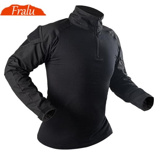 FRALU Military Shirt Camouflage Army Tactical Battle Combat Shirt Men Women USMC Softair Camisa Militar Special Forces Costume