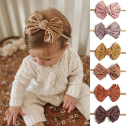 XCQGH Fashion Bowknot Baby Headband Nylon Newborn Infant Toddler Headwrap Hair Accesories for Girl Boy
