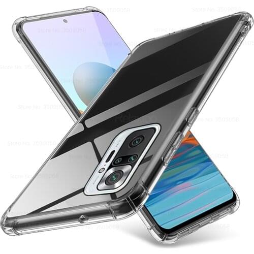 Protect shell redmy note10 pro case transparent airbag phone covers for xiaomi redmi note 10 pro soft silicone shockproof coque