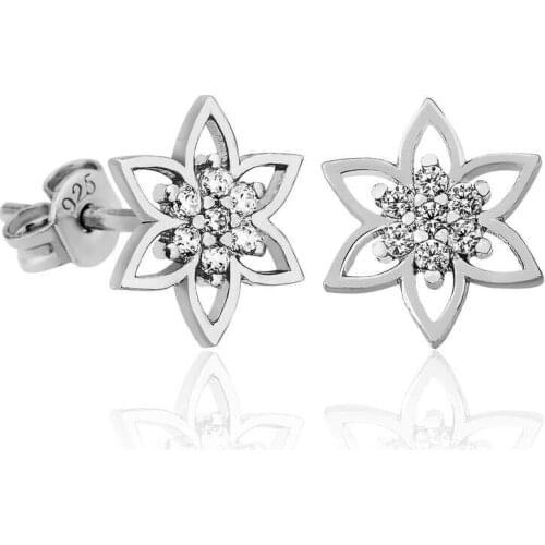 Tevuli 925 Sterling Silver Crystal Flower Women 'S Earrings
