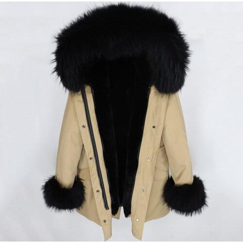 2020 Winter Jacket Women Waterproof Real Fur Coat Long Parka Natural Raccoon Fur Collar Hood Cuffs Warm Outerwear Streetwear