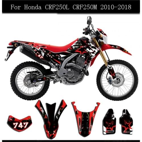 10-18 CRF 250L/M Free Custom Team Graphics Backgrounds Decals 3M Stickers Kit For Honda CRF250L CRF250M 2010 - 2018 2017 2016