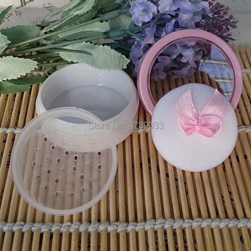 10/30pcs 5g Round Empty Loose Powder Case with Sifter, DIY Plastic Pink Cosmetic Powder Refillable Jar, Makeup Tool Container