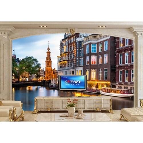 Custom murals,Netherlands Amsterdam Houses city 3d wallpaper,living room TV background sofa wall bedroom kitchen papel de pared