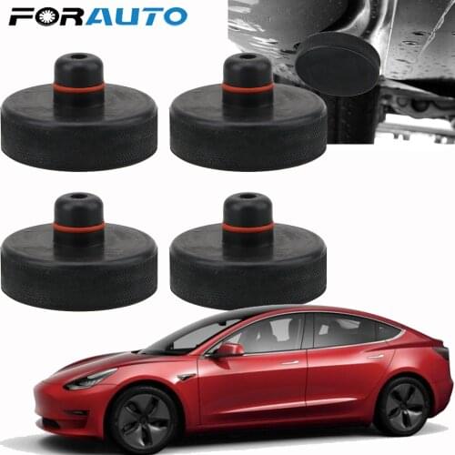 4Pcs Black Rubber Jack Lift Point Pad Adapter Jack Pad Tool Chassis Jack Car Styling Accessories For Tesla Model 3/S/X