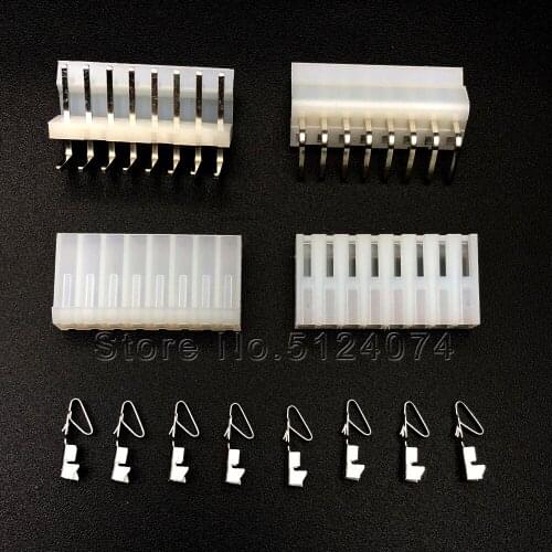 5Sets=50pcs CH3.96mm connector 8P 8pin CH3.96 curved Bending needle + Terminal Kit + Housing Pin Header seat/plug/reed 3.96MM