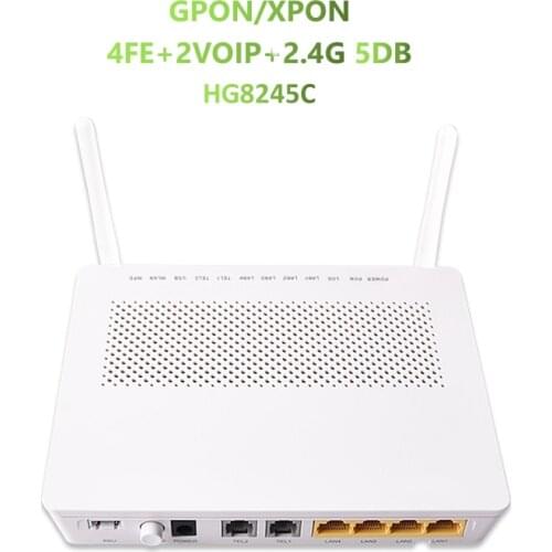 5PCS New Original Huawei HG8245C GPON/XPON 4FE+2VOIP+2.4G 5DB FTTH ONT Fiber Optic ONU Network Modem
