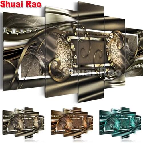 5 Pieces Gorgeous abstract Line 5d picture of rhinestone embroidery mosaic diamond full square & round diamond painting scenery