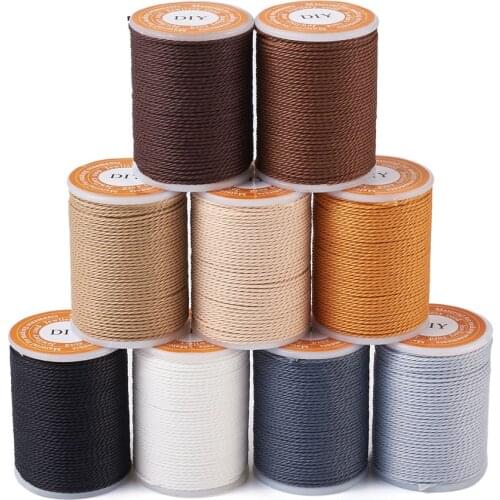 9Rolls/Set 1mm Waxed Polyester Cord Twisted Cord Thread String for Braided Bracelets Jewelry Making DIY Accessories Rope 3 Style