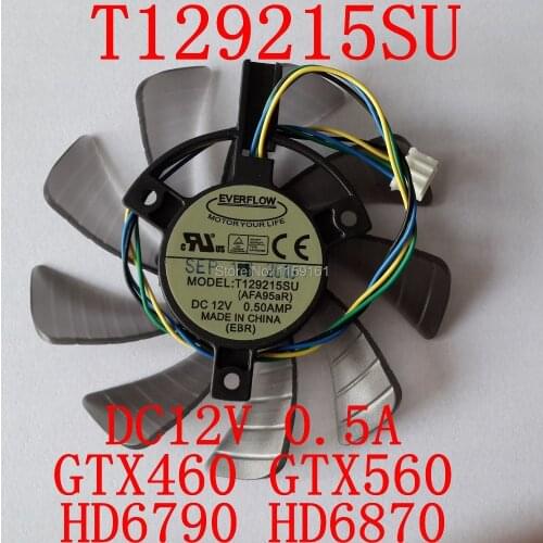 Free Shipping T129215SU 85mm 12V 0.5A 4PIN for ASUS GTX460 GTX560 HD6790 HD6870 Cooling fan